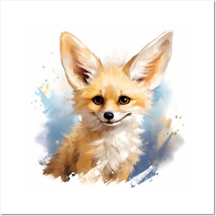 Cute Adorable Brown Fennec Fox Portrait Posters and Art